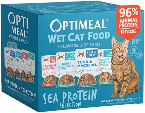 Wet Cat Food, Sea Protein Selection, Grain Free Morsels - 3oz, 12 Pouches