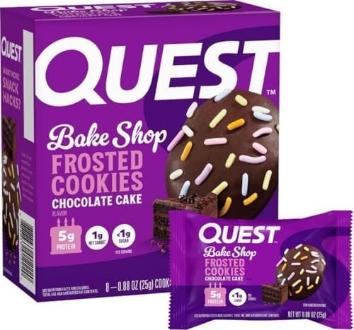 Quest Nutrition Frosted Protein Cookies, Chocolate Cake Flavored, 8 Count