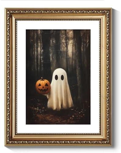 Framed Halloween Wall Art Ghost Pumpkin Pictures Fall Prints Home Decor