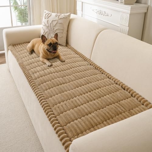 CoSofSLIP Couch Cover for Dogs Washable, Non Slip Soft Cozy Brown