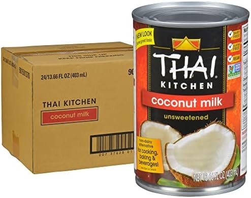 Thai Kitchen Gluten Free Unsweetened Coconut Milk, 13.66 fl oz (Pack of 24) - One 24 Pack of 13.66 Fluid Ounce Canned Coconut Milk, Best in Curries, Sauces, Soups, Desserts and More