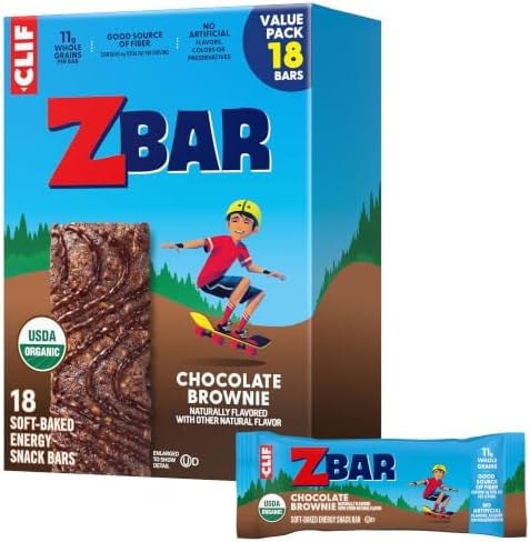 Zbar Chocolate Brownie Soft-Baked Snack Bars, Organic Granola Bars, 18ct