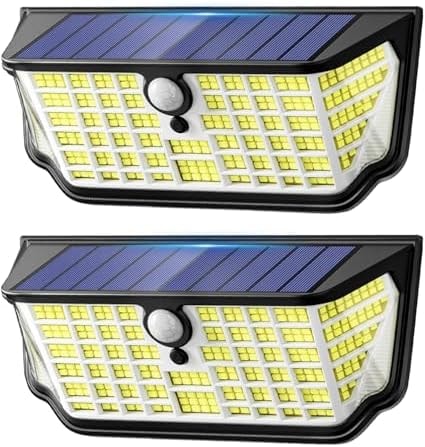 TuyLuxe Solar Motion Sensor Lights Outdoor, 4500LM & 300° Wide Flood Lights