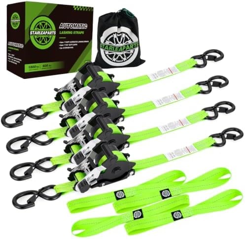 StarLeaparts Retractable Ratchet Straps, 1in x 12ft Self Retracting Straps