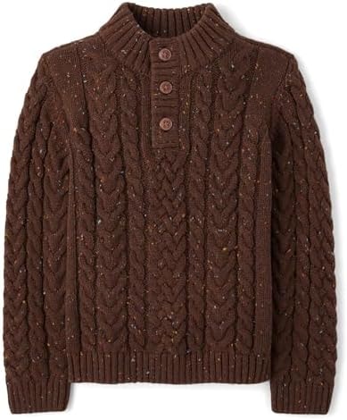 Gymboree,Boys,and Toddler Mock Neck Cable Knit Sweater,Dk Hazelnut,12