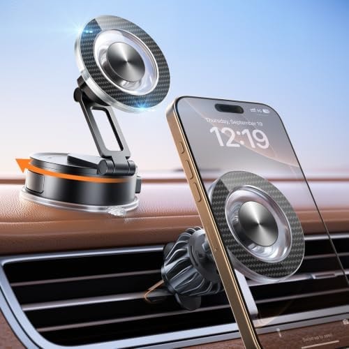 SUPERONE Magnetic Car Phone Holder for MagSafe,360° Vacuum Mount for iPhone
