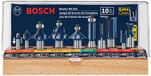 BOSCH Router Bits, 1/4 Shank, 1/2 Shank Router Bit Set