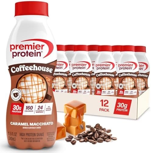 Premier Protein COFFEEHOUSE 30g Protein Shake, Caramel Macchiato, 12 Pack