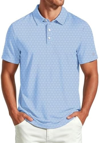 ZITY Select Men's Golf Polo Shirt UPF 50+ Sun Protection Quick-Dry Moisture Wicking Performance Short Sleeve 3 Button Classical Tee Shirts for Summer Casual Workout M