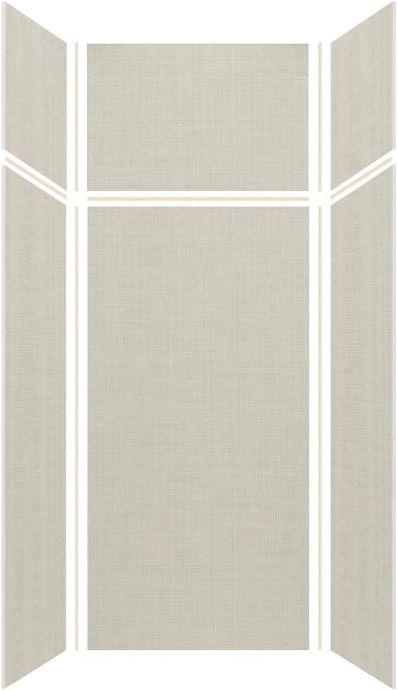 Transolid EWKX363696-46 Expressions 6-Panel Shower Wall Kit with Extension, 36-in L x 36-in W x 96-in H, Cameo