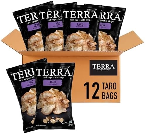 Terra Vegetable Chips, Taro Chips with Sea Salt, 5 Oz (Pack of 12)