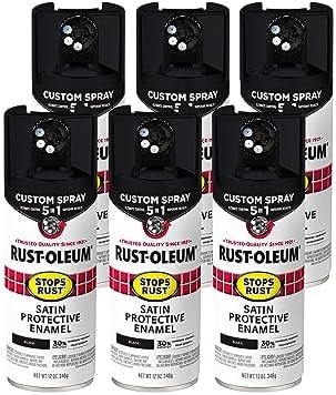 Rust-Oleum Stops Rust Custom 5-in-1 Spray Paint, Satin Black