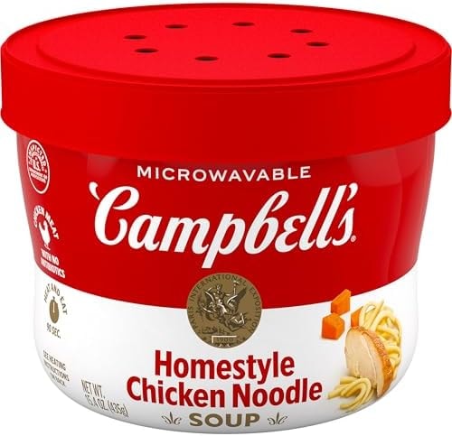 Campbell's Homestyle Chicken Noodle Soup Microwavable Bowl, 15.4 oz.