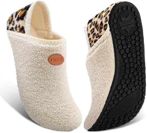 ATHMILE House Slippers for Women Men Indoor Barefoot House Shoes Soft Socks