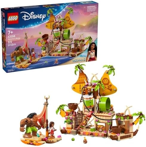 LEGO Disney Moana 2 Kakamora Barge Kids Toy - Pretend Play Building Set for Boys and Girls, Ages 7+ - 9 Characters, Including Moana, Maui, Kotu, and HeiHei - Gift Idea for Birthdays - 43258