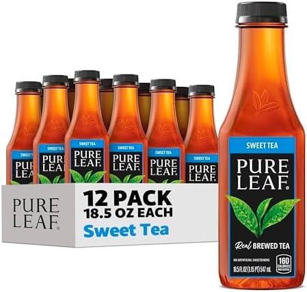 Pure Leaf Iced Tea, Sweet Tea, Real Brewed Tea, 18.5 Fl Oz Bottles (Pack of 12)