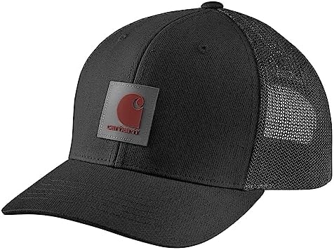 Carhartt Men's Rugged Flex® Twill Mesh-Back Logo Patch Cap, Black, One Size