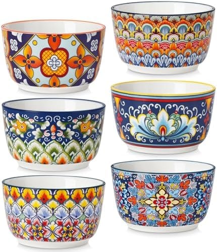 vancasso 8 Oz Ramekins Oven Safe Set of 6, Ceramic Baking Souffle Dishes