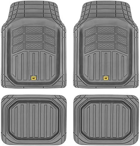 Cat® CAMT-9014 (4-Piece) Heavy Duty Deep Dish Rubber Floor Mats, Trim to Fit for Car Truck SUV & Van, All Weather Total Protection Durable Liners