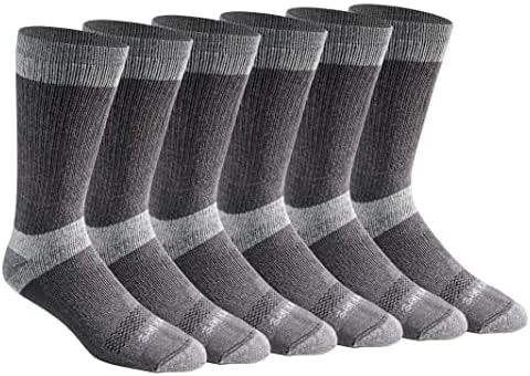 Dickies Men's Dri-Tech Moisture Control Max Full Cushion Crew Socks, Available in M-XXL (6, 12 Pairs), Charcoal (6 Pairs), X-Large