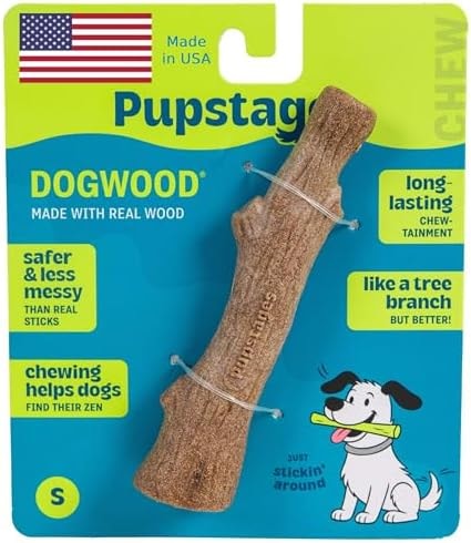 Pupstages Dogwood Stick Dog Chew Toy, Made in USA, Small, 5.4"