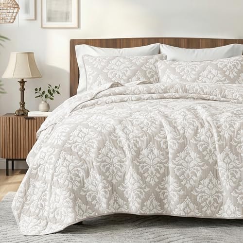 Exclusivo Mezcla Cotton Quilts Queen Size Beige