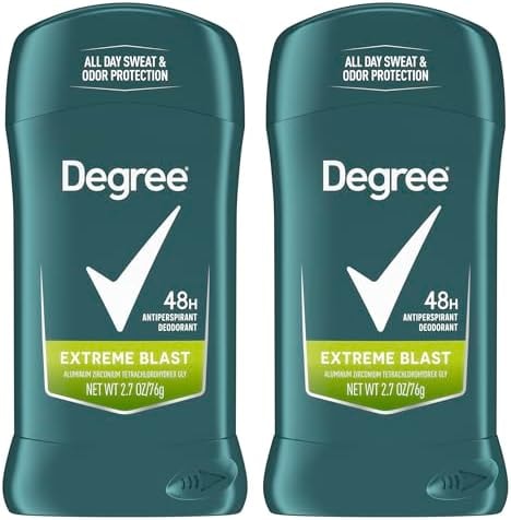 Degree Men Original Protection Antiperspirant Deodorant Extreme Blast Twin Pack 48-Hour Sweat and Odor Protection Antiperspirant For Men 2.7 oz