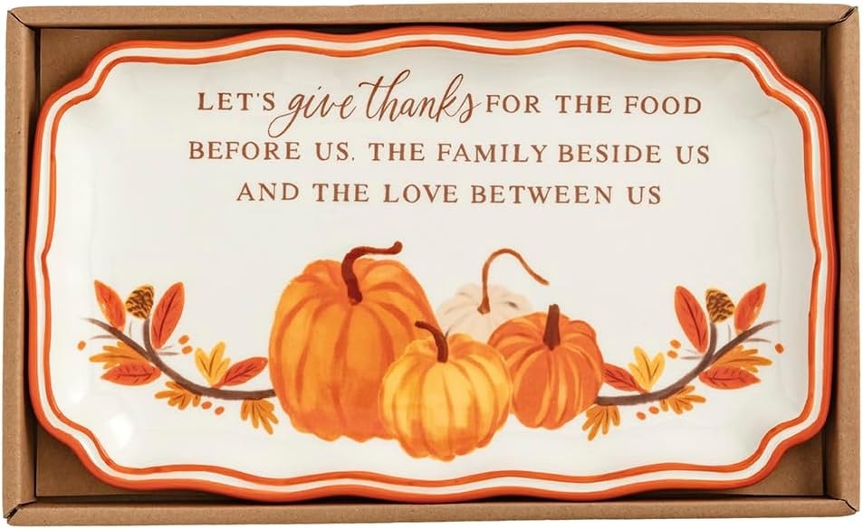Mud Pie Thanksgiving Give Thanks Sentiment Plate