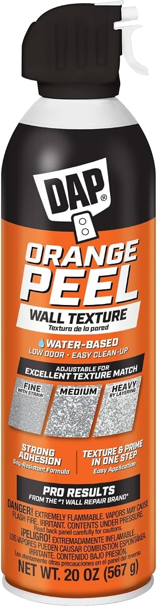 Spray Texture Orange Peel Water Based Wall Texture Quick Repair, White, 20 Oz (7079850015)