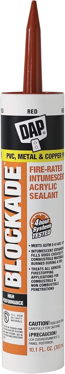 DAP Blockade Fire-Rated High-Performance Intumescent Acrylic Sealant, 10.1 Oz, Red (7079818858)