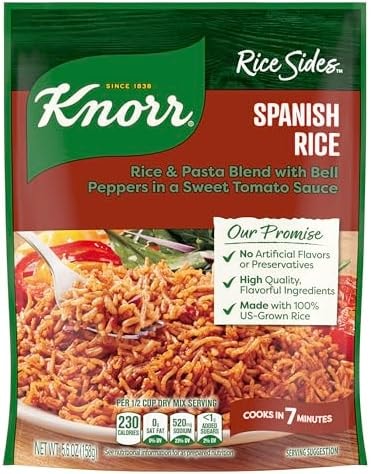 Knorr Rice Sides 12 Count Spanish Rice For a Tasty Rice Side Dish No Artificial Flavors or Preservatives 5.6 oz