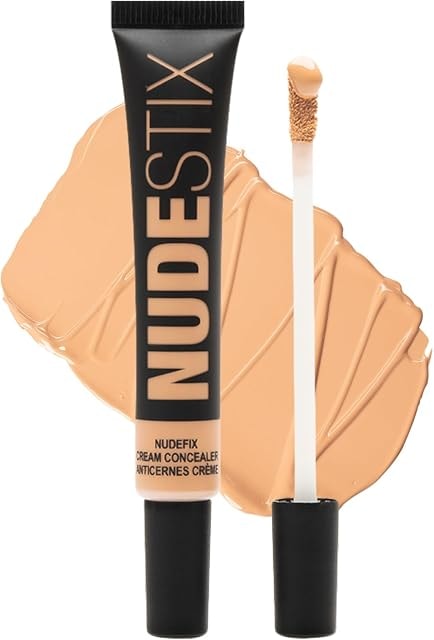 Nudestix NUDEFIX Cream Concealer – Hydrating, Buildable Liquid Concealer for Dark Circles, Redness & Blemishes | Skincare-Infused, Natural Finish | Clean, Vegan & Fragrance-Free, Shade: Nude 4.5