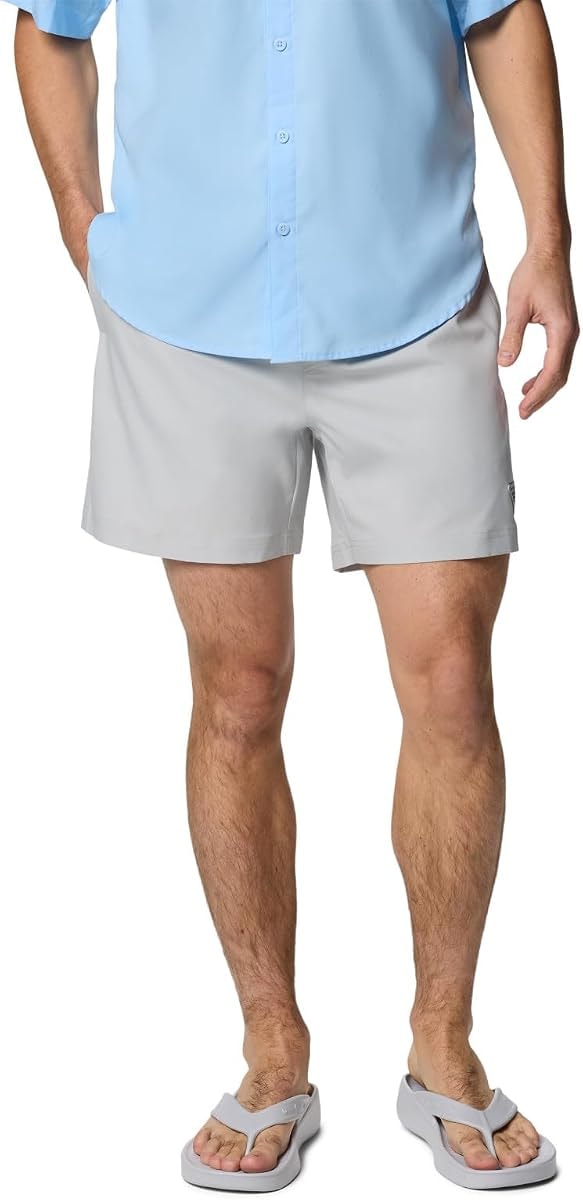 Columbia Men's PFG Rambler Lined Short, Cool Grey/Vivid Blue, Medium x 6