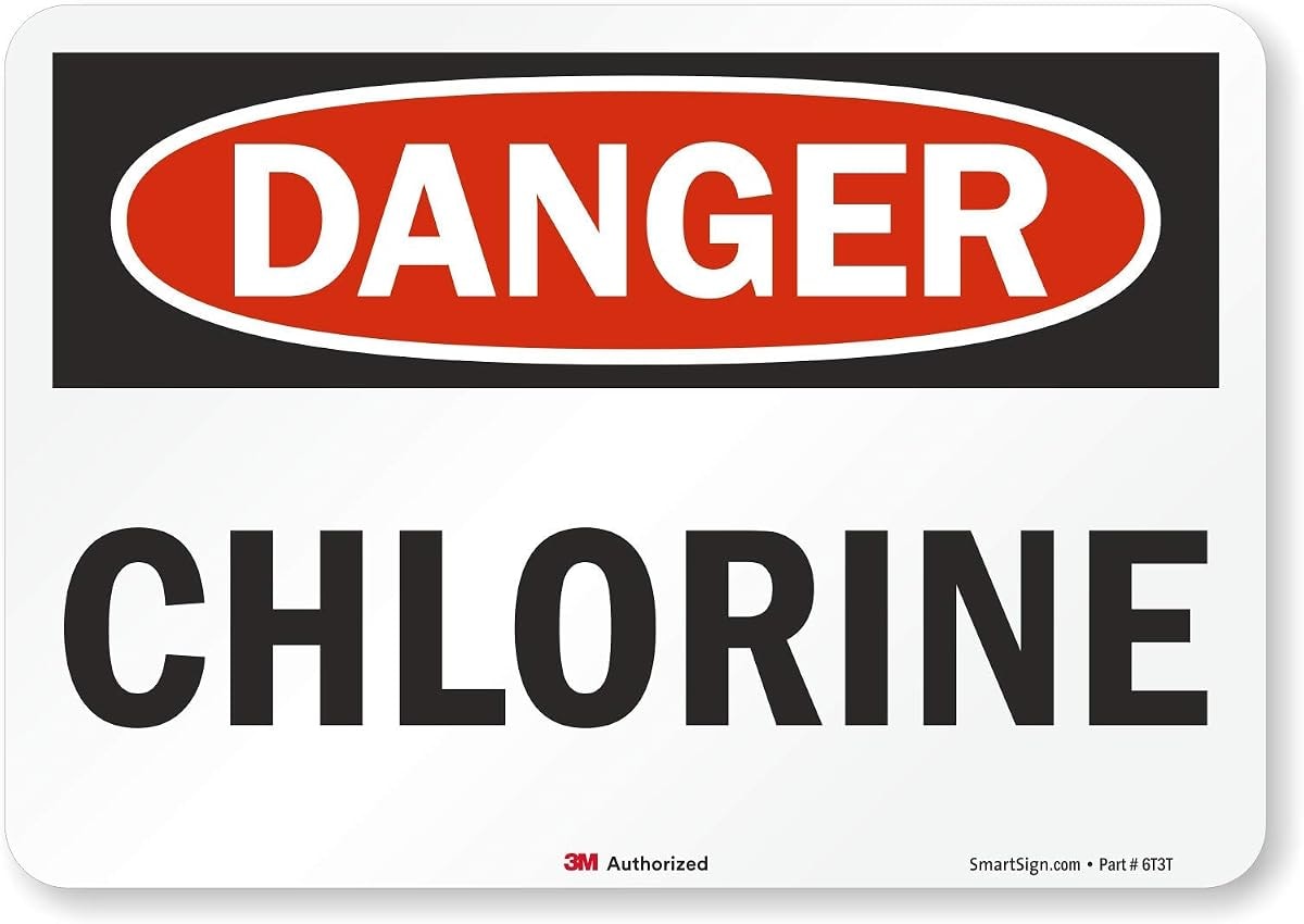 SmartSign "Danger - Chlorine" Label | 7" x 10" 3M Reflective Laminated Vinyl