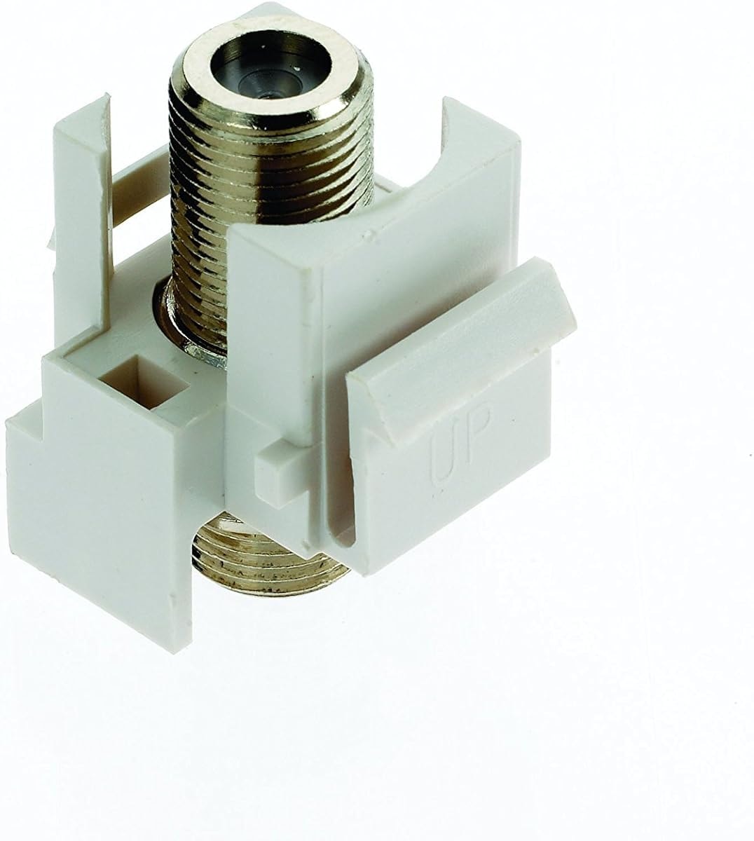 Legrand - OnQ Recessed Keystone Coax Insert, F Keystone Connector, 3GHz Keystone F-81 Coupler, Nickel, White, 5 Pack, F3481WHV5