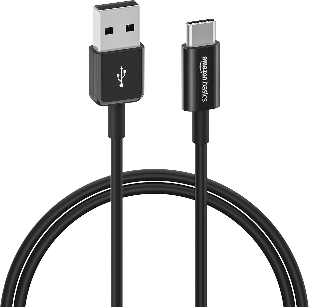 Amazon Basics USB-C to USB-A 2.0 Male Cable - 3 feet (0.9 meters) - Black, 24 Pack of 5, 120 count total, Black