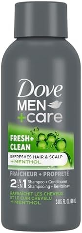Dove Men Fresh & Clean 2 in 1 Shampoo & Conditioner Travel Size 3oz