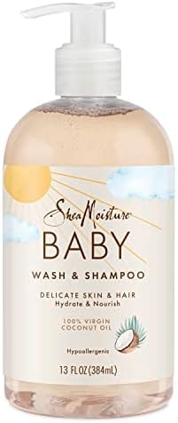 SheaMoisture Baby Wash and Shampoo for Baby Skin 100% Virgin Coconut Oil Cruelty Free Skin Care 13 oz