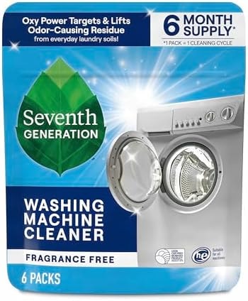 Seventh Generation Washing Machine Cleaner 6 Count Free & Clear Targets Odor-Causing Residue Powered by Oxy Power 4.2 oz