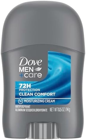 DOVE MEN + CARE Antiperspirant Deodorant Stick Clean Comfort 72-Hour Sweat & Odor Protection Antiperspirant for Men With 1/4 Moisturizing Cream 0.5 oz