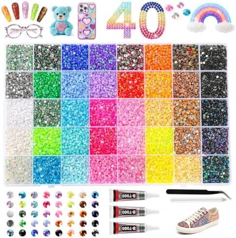 40000Pcs 40 Colors Bedazzler Kit with Rhinestones