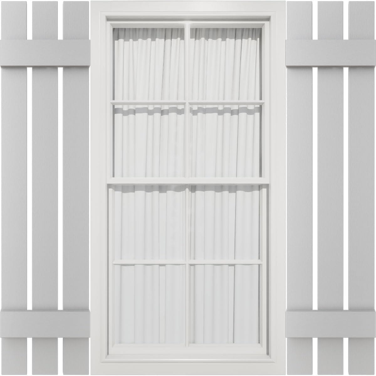 Mid America 00031247030 Standard Size Three Board Spaced Vinyl Shutters, w/Installation Shutter-Lok's & Matching Screws (Per Pair), 030, 12"W x 47"H, Paintable