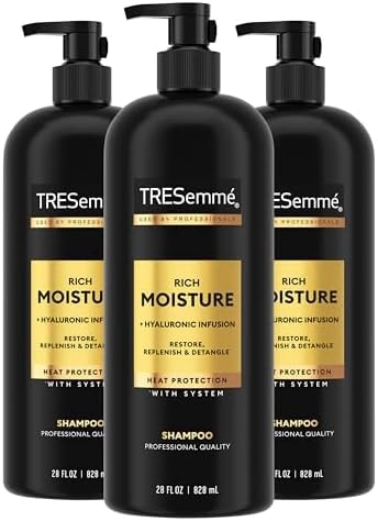 TRESemmé Rich Moisture Hydrating Shampoo 3 Count for Dry Hair Formulated With Pro Style Technology 28 Fl Oz