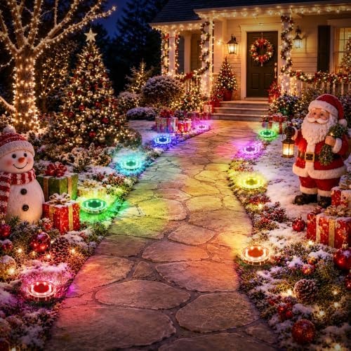 SOLPEX Christmas Solar Lights Outdoor 10 Pack Color Changing