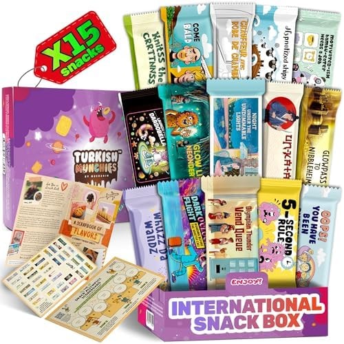 International Snack Box, Unique Experience with Universal Exotic Candies and Treats from around the World, Gift-Ready Foreign Foods in Packages Inspired by European, Japanese and Korean Cultures