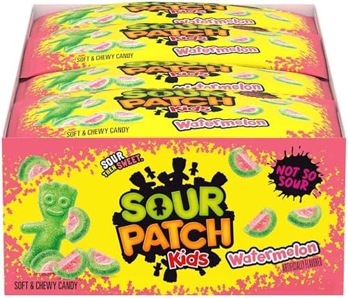 SOUR PATCH KIDS Watermelon Soft & Chewy Gummy Candy, Bulk Candy, 24 Bags