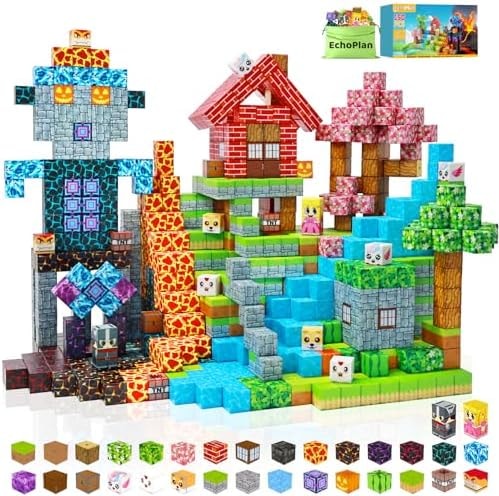 EchoPlan 150PCS Magnetic Blocks, Magnetic Building Blocks for Boys Girls