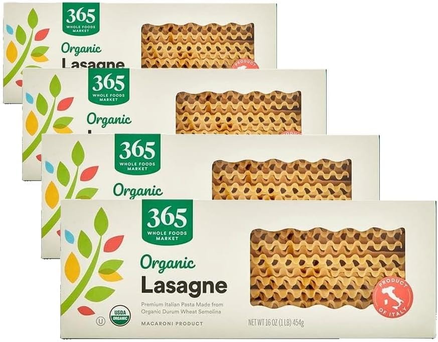 365 by Whole Foods Market, Organic Lasagne, 16 Ounce (Pack of 4)