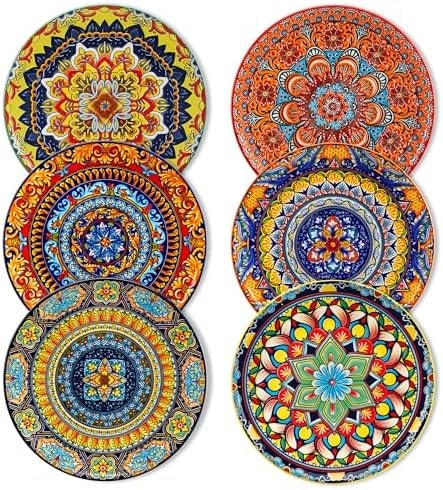 vancasso Colorful Dessert Plates Set of 6, 8.5 Inch Ceramic Salad Plates