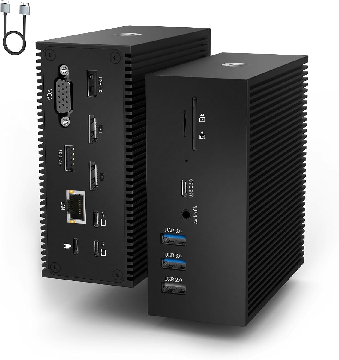 OOTDAY Docking Station Dual Monitor for MacBook Pro/Air, 16 in 2 Triple Display USB C Docking Station with 2 HDMI 4K, VGA, PD 100W, USB-C 3.0, 5USB A, Compatible for macOS Windows Thunderbolt 3 USB C